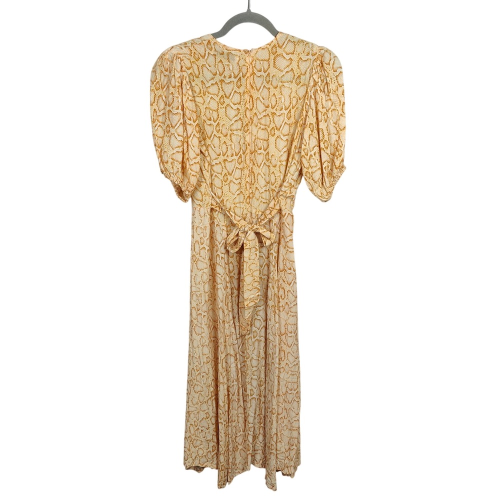Faithfull the Brand Yellow Snake-Print Midi Dress - Picture 6 of 10